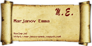 Marjanov Emma névjegykártya